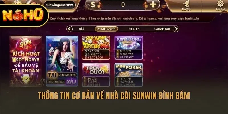 Thông tin cơ bản về nhà cái Sunwin đình đám